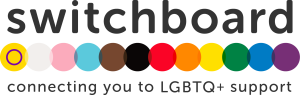 Switchboard logo connecting you to LGBTQ+ support